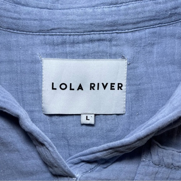 Lola River Short Sleeve Collared V-Neck Tunic Top - Picture 3 of 5